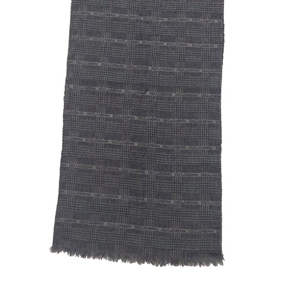 Dolce & Gabbana Vintage Black White Logo Print Plaid Scarf - Picture 7 of 13